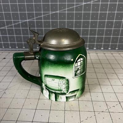 Antique Lidded Stein Beer Mug MANNING BOWMAN Co,