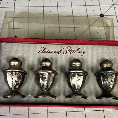 National Sterling Silver Salt & Pepper Set (4) 