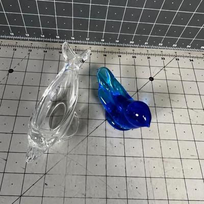 Glass Dolphin and Blue Bird 