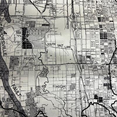 Salt Lake County Earth Quake Fault Map Dated 1987