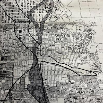 Salt Lake County Earth Quake Fault Map Dated 1987