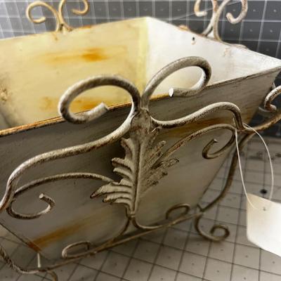 Decorative Metal Item: Candle Lantern, Wine Etc. (3 pieces) 