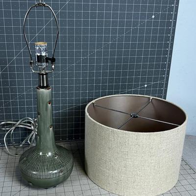 Small Table Lamp, Green Ceramic