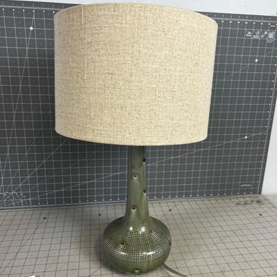 Small Table Lamp, Green Ceramic