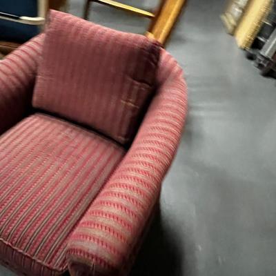 Maroon Stripped Arm Chair