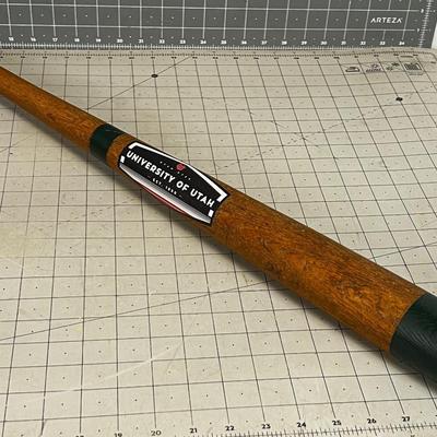 University of Utah Sticker on an OLD BAT 