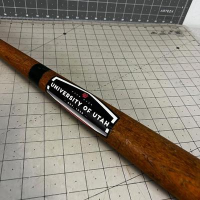 University of Utah Sticker on an OLD BAT 