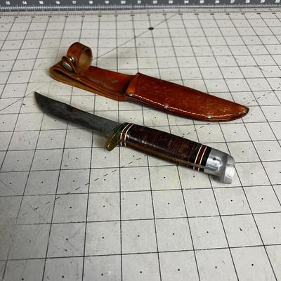 Western Fixed Blade Hunting Knife with Sheath