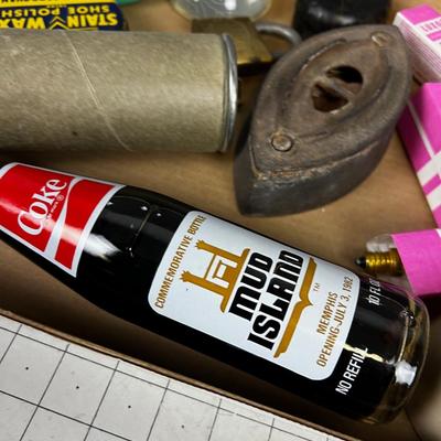 Box of Do Da's: Tins, Irons, Lightbulbs