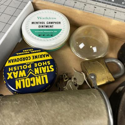 Box of Do Da's: Tins, Irons, Lightbulbs