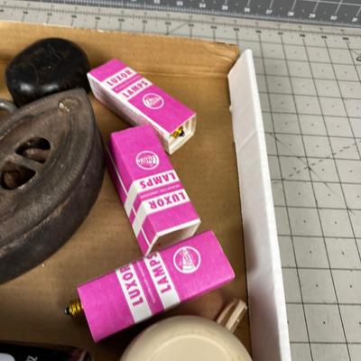 Box of Do Da's: Tins, Irons, Lightbulbs