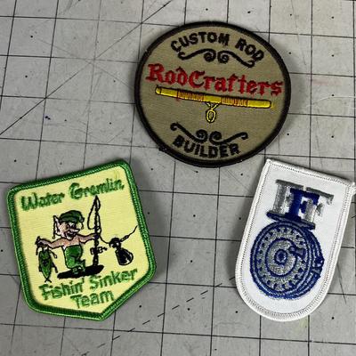 3 Vintage Fishing Patches