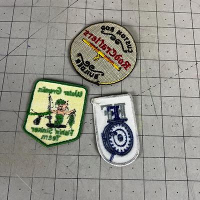 3 Vintage Fishing Patches