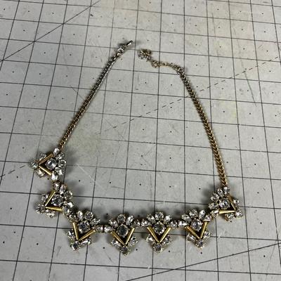 J. Crew Gold Tone Rhinestone Chocker