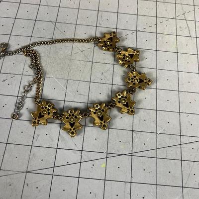 J. Crew Gold Tone Rhinestone Chocker