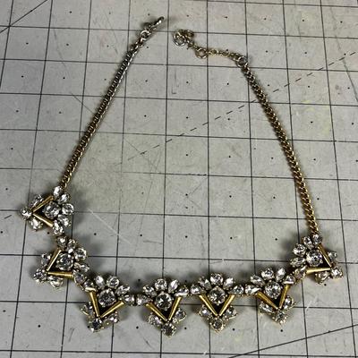 J. Crew Gold Tone Rhinestone Chocker