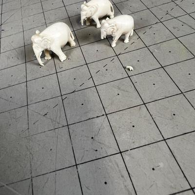3 Small Elephant Figurines.