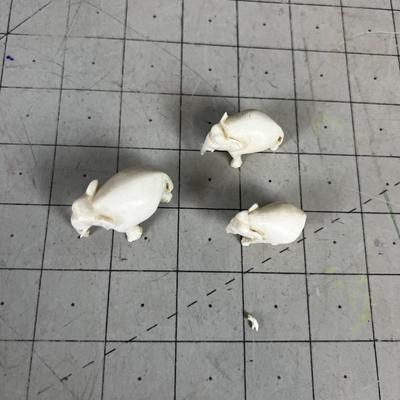 3 Small Elephant Figurines.