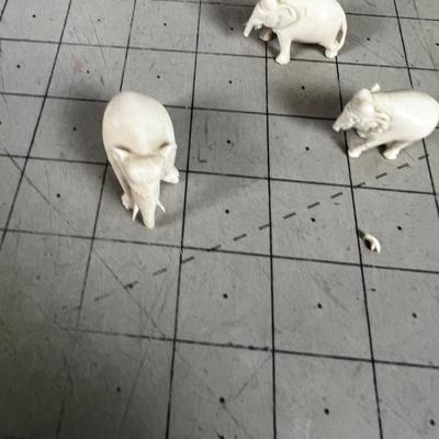 3 Small Elephant Figurines.