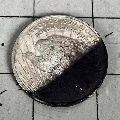 Walking Liberty Silver Round Tarnished I Troy Ounce .999 Pure 