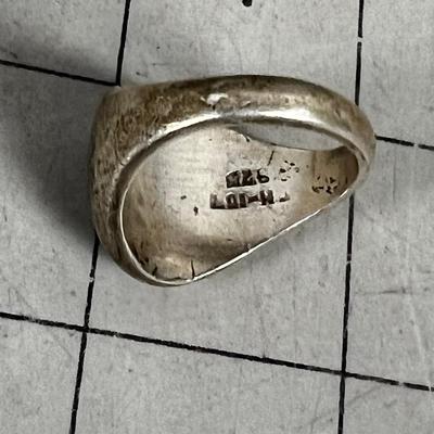 Men's Silver and Onyx Ring 