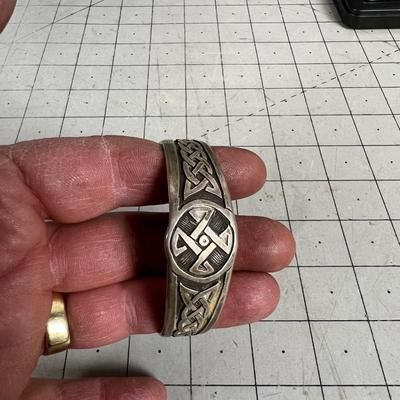 925 Sterling Keltic Cuff Bracelet 
