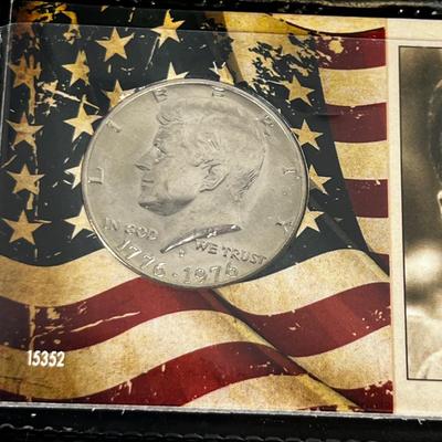 Bicentennial JF K Half Dollar With A COA in A presentation Case.