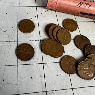 A Roll of 50 Pennies All 1939