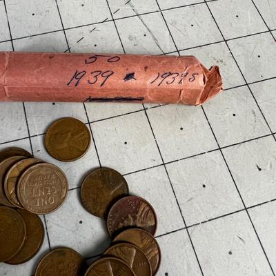 A Roll of 50 Pennies All 1939