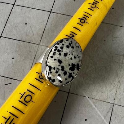 Dalmatian Jasper Stone Ring 