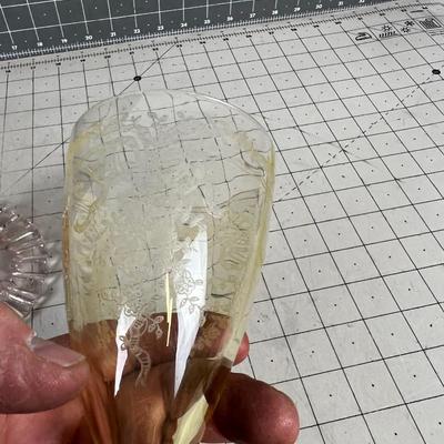 2 Pieces of Depression Glass Pink & Yellow 
