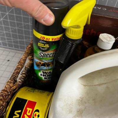 Box of Odd Cleaning Supplies 