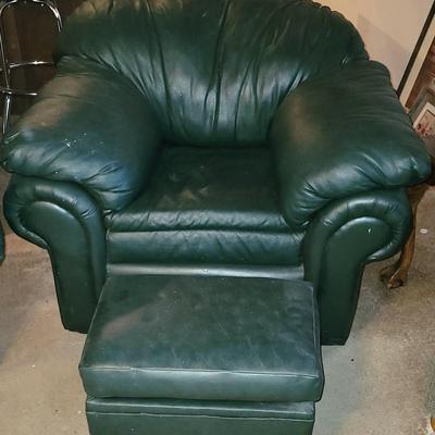 Green Chair & Ottoman