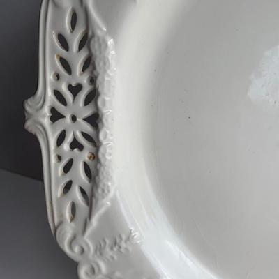 Vintage Leedsware England Lace Plate Classical Creamware