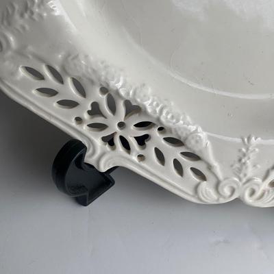 Vintage Leedsware England Lace Plate Classical Creamware