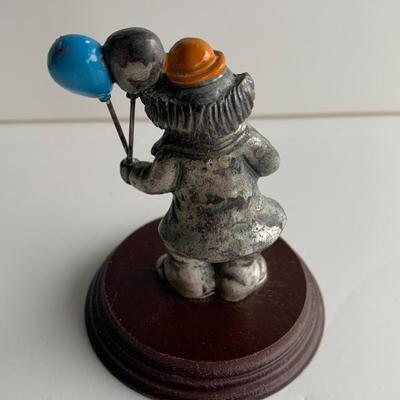 Pewter Clown With Balloons Figurine