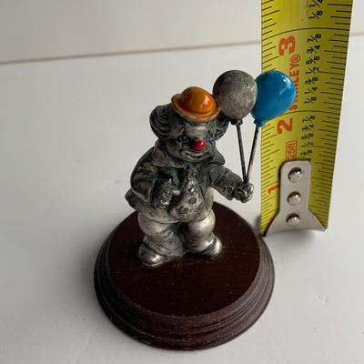 Pewter Clown With Balloons Figurine