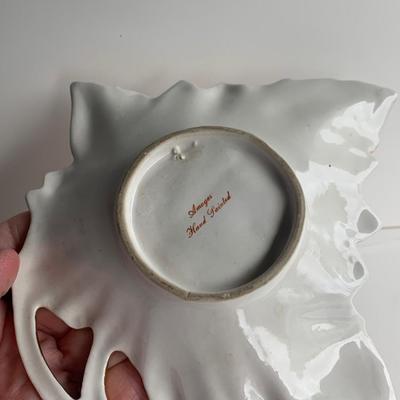 Vintage Gold Leaf Trimmed Candy Dish