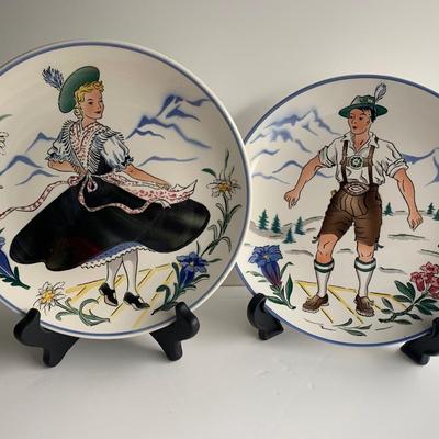 West German Alpine Theme Plates