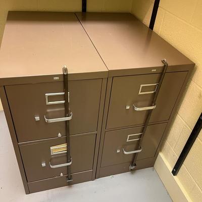 Two Metal File Cabinets & Lockbox (L-MG)
