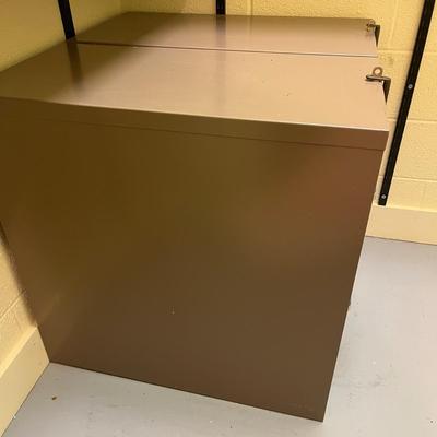 Two Metal File Cabinets & Lockbox (L-MG)