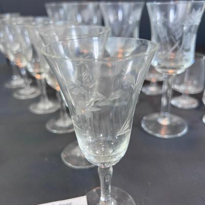 Vintage 1950 Shot glasses and Cordial Crystal glasses