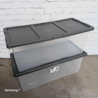2 - Extra Large Latched Lid Clear Storage Bins
