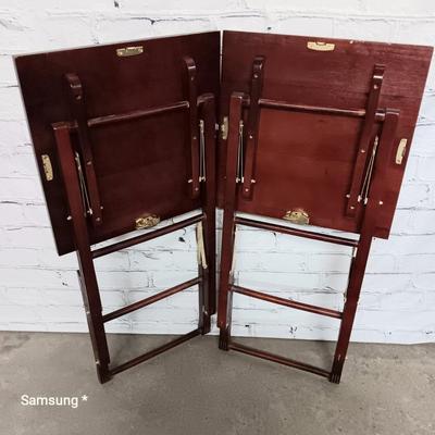2 - Foldable Wood Table Trays