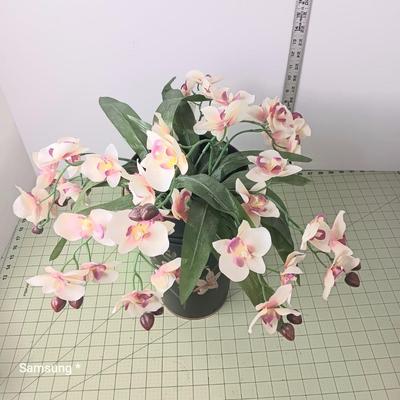 Tin Vase with Orchids
