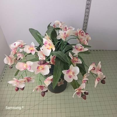 Tin Vase with Orchids