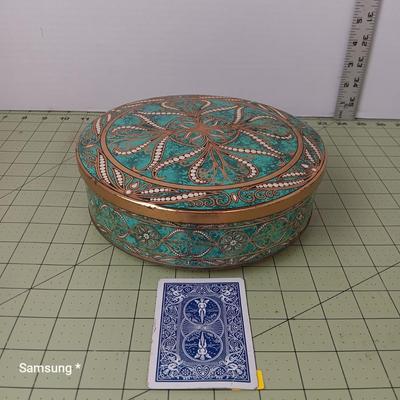Turquoise Tin Box