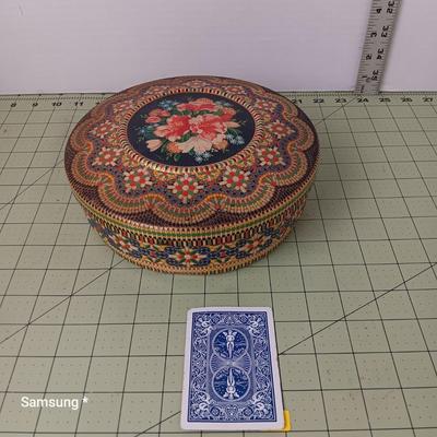 Vintage Metal Floral Tin