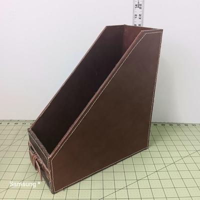 Faux Leather Desktop Document Holder/Magazine Rack