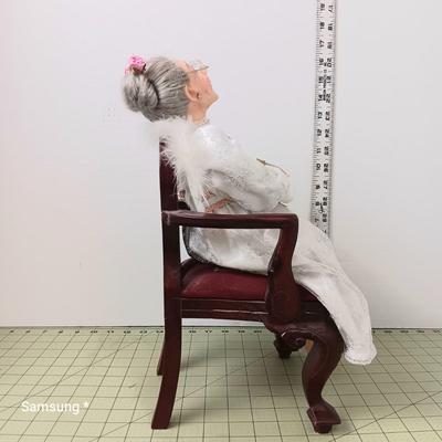 Breast Cancer Awareness Fairy Grandmother Doll with Chair
